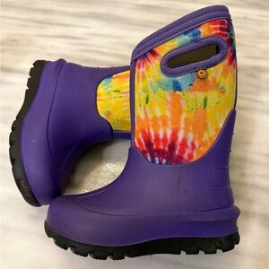 Bog Purple/Tie-Dye Kids Winter Boots